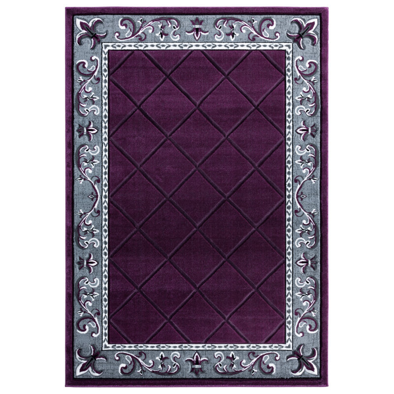 Charlton Home® Godsey Geometric Plum/Gray Area Rug & Reviews Wayfair